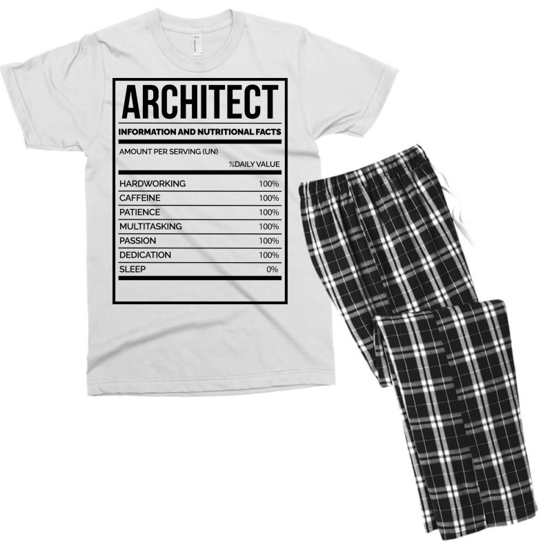 Awesome And Funny Nutrition Label Architect Architects Architecture Sa Men's T-shirt Pajama Set | Artistshot