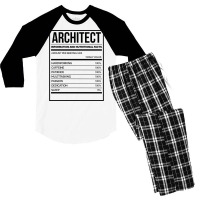 Awesome And Funny Nutrition Label Architect Architects Architecture Sa Men's 3/4 Sleeve Pajama Set | Artistshot