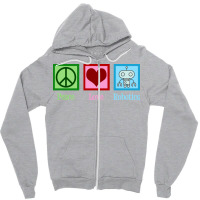 Peace Love Robotics Zipper Hoodie | Artistshot