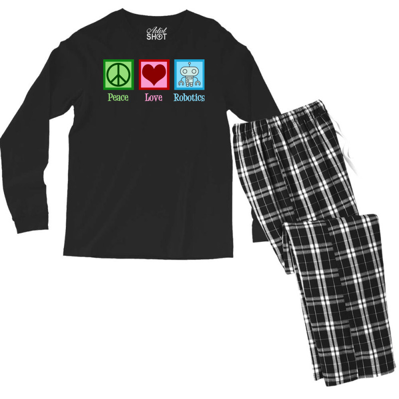 Peace Love Robotics Men's Long Sleeve Pajama Set | Artistshot