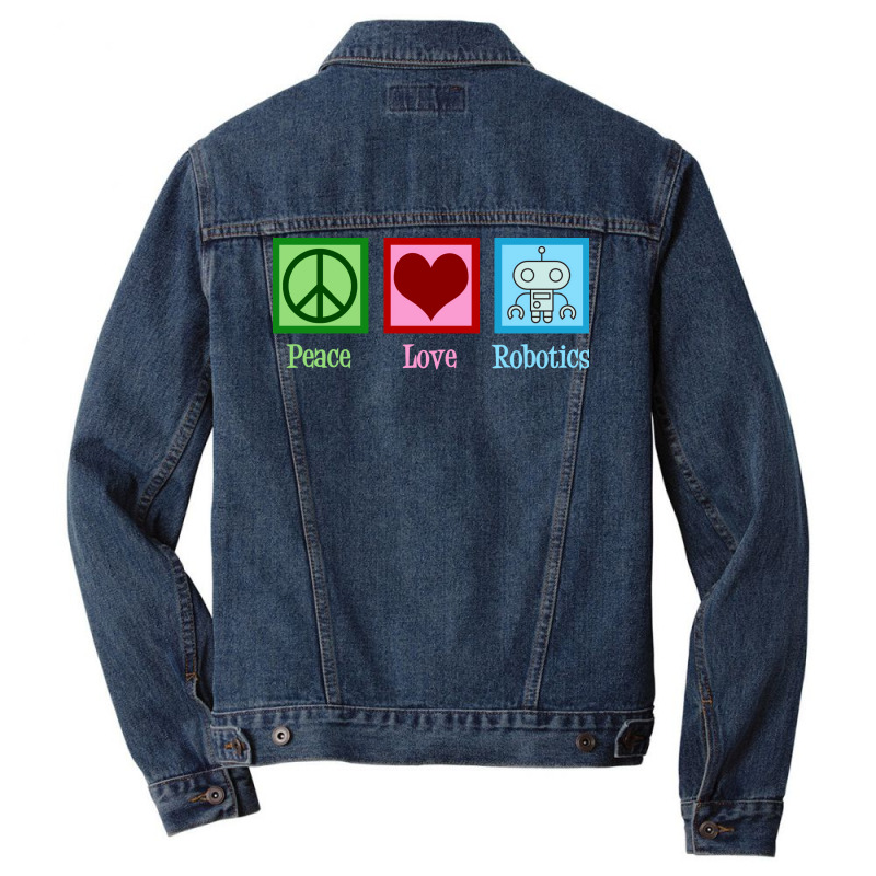 Peace Love Robotics Men Denim Jacket | Artistshot