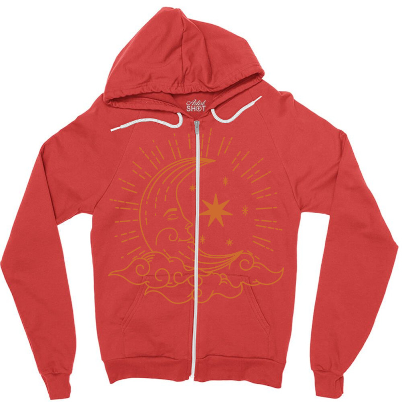 Celestial Moon Nostalgia Zipper Hoodie | Artistshot