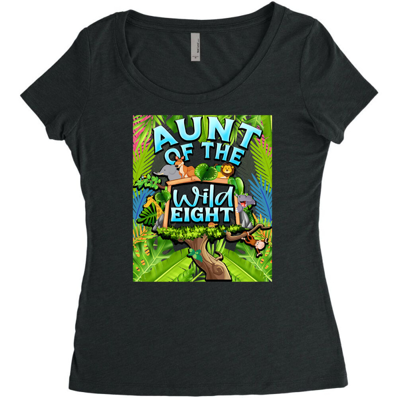 Aunt Of The Wild Eight Zoo Safari Women's Triblend Scoop T-shirt by AdeArt | Artistshot