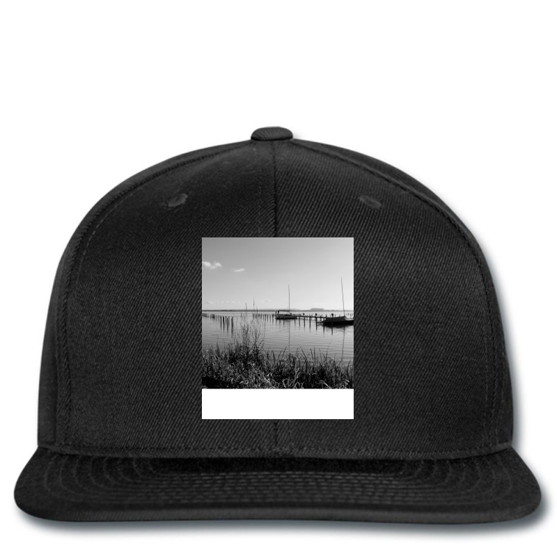 Black And White Landscape Blue Printed Hat | Artistshot