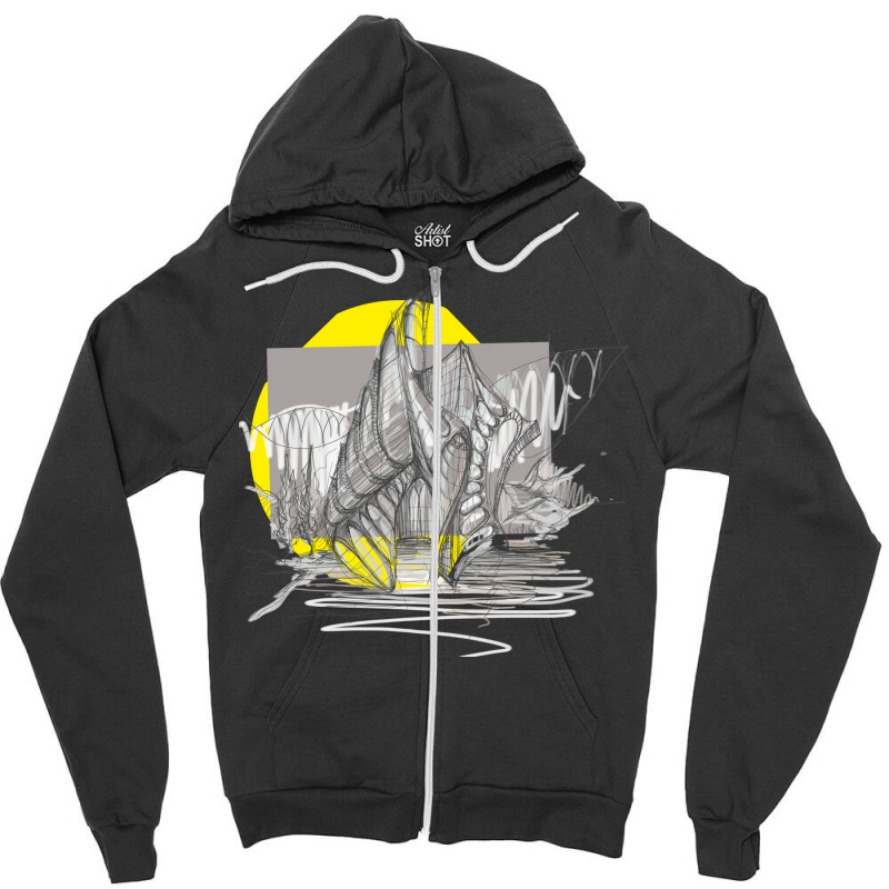 Reinforce Aesthetic Zipper Hoodie | Artistshot