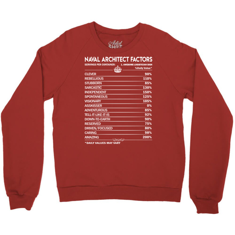 Naval Architect T  Daily Factors 2 Gift Item Tee Crewneck Sweatshirt | Artistshot