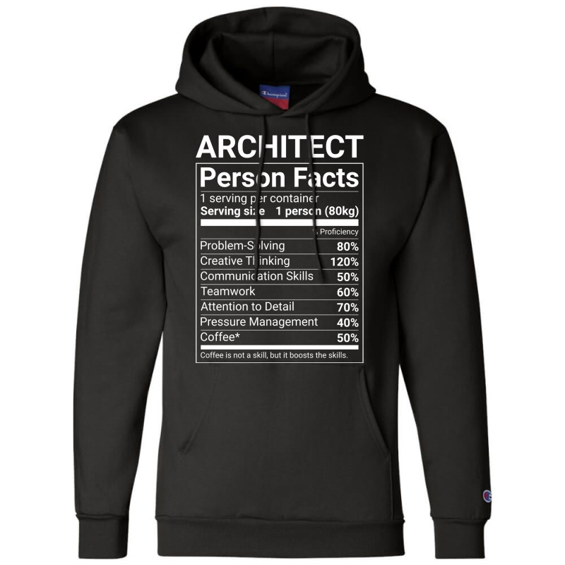 Funny Architect Person Facts White Text Cute Champion Hoodie | Artistshot