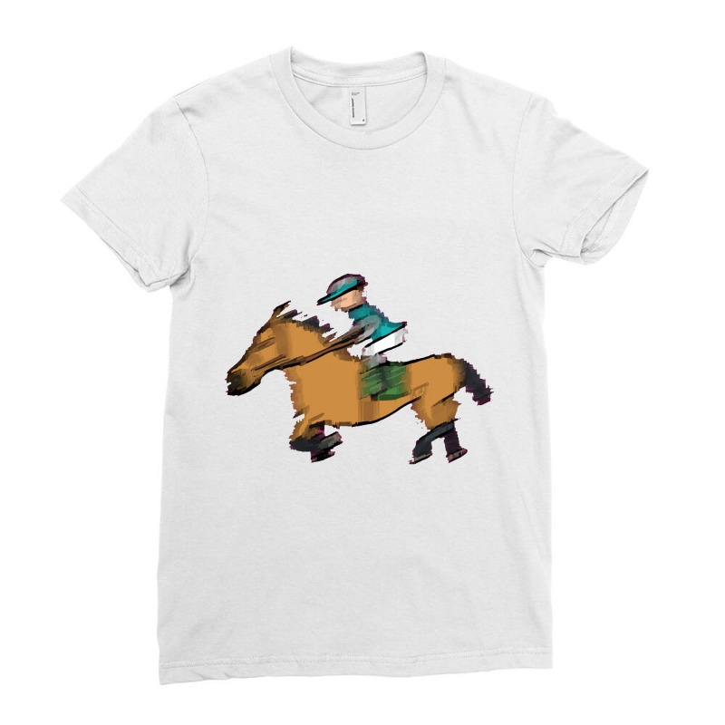 Horse Racing T Shirt Horse Racing Ladies Fitted T-Shirt by daunikan | Artistshot