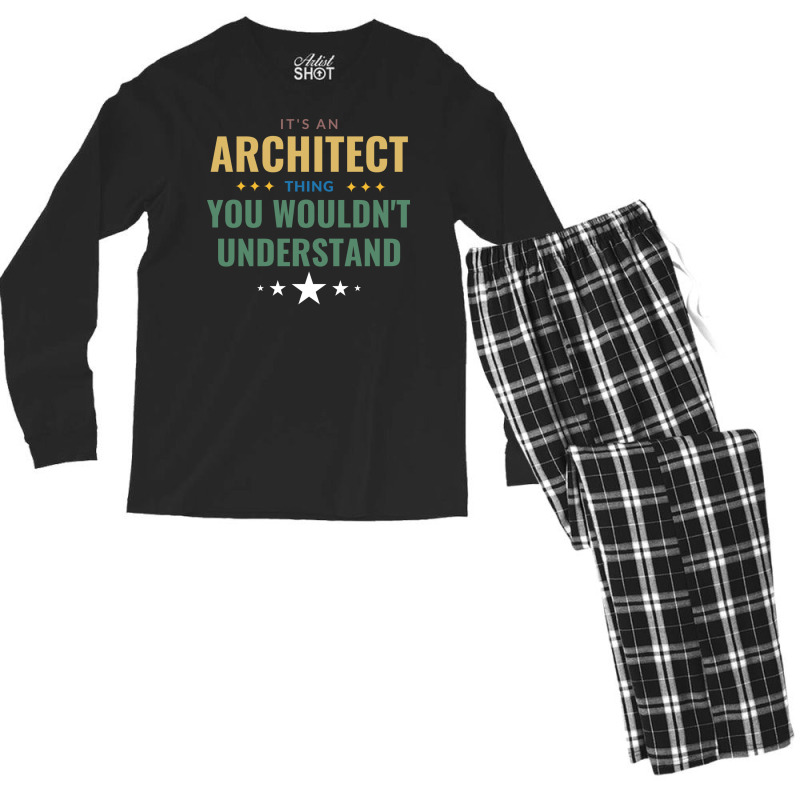 Its An Architect Thing Green Men's Long Sleeve Pajama Set | Artistshot