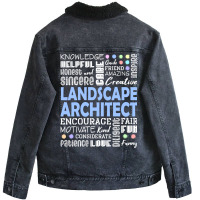 Landscape Architect Love Words Hippie Unisex Sherpa-lined Denim Jacket | Artistshot