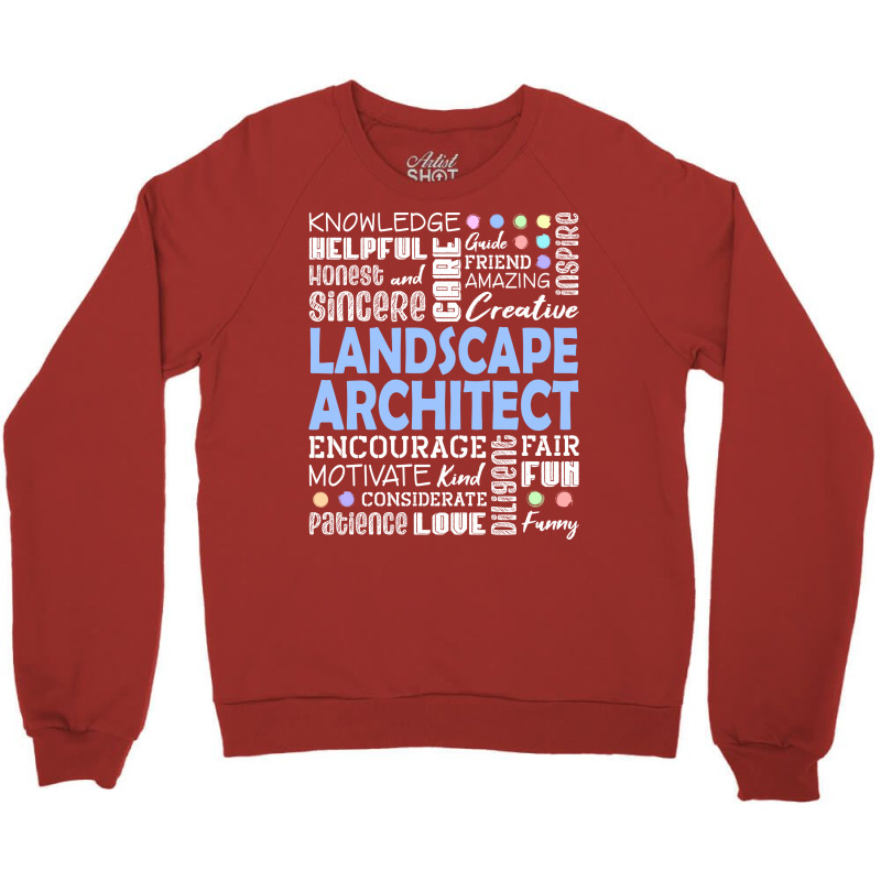 Landscape Architect Love Words Hippie Crewneck Sweatshirt | Artistshot