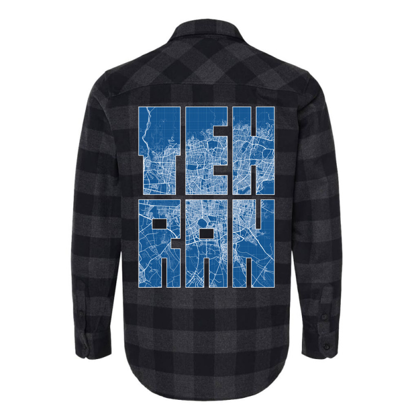 Tehran Iran City Map Typography Blueprint Flannel Shirt | Artistshot