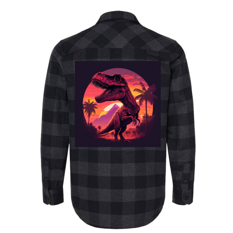 Sunset 80s T Rex Flannel Shirt | Artistshot