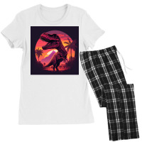 Sunset 80s T Rex Women's Pajamas Set | Artistshot