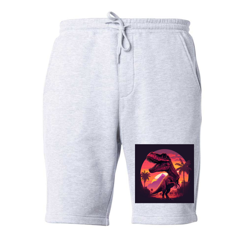 Sunset 80s T Rex Fleece Short | Artistshot