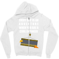 Every Day Is An Adventure When You Are A Civil Engineer Yellow Zipper Hoodie | Artistshot