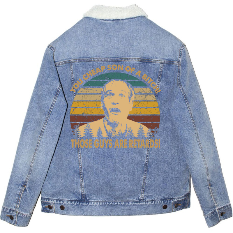 Vintage Slap Design Shot Films You Cheap Son Of A Bitch! Unisex Sherpa-lined Denim Jacket | Artistshot