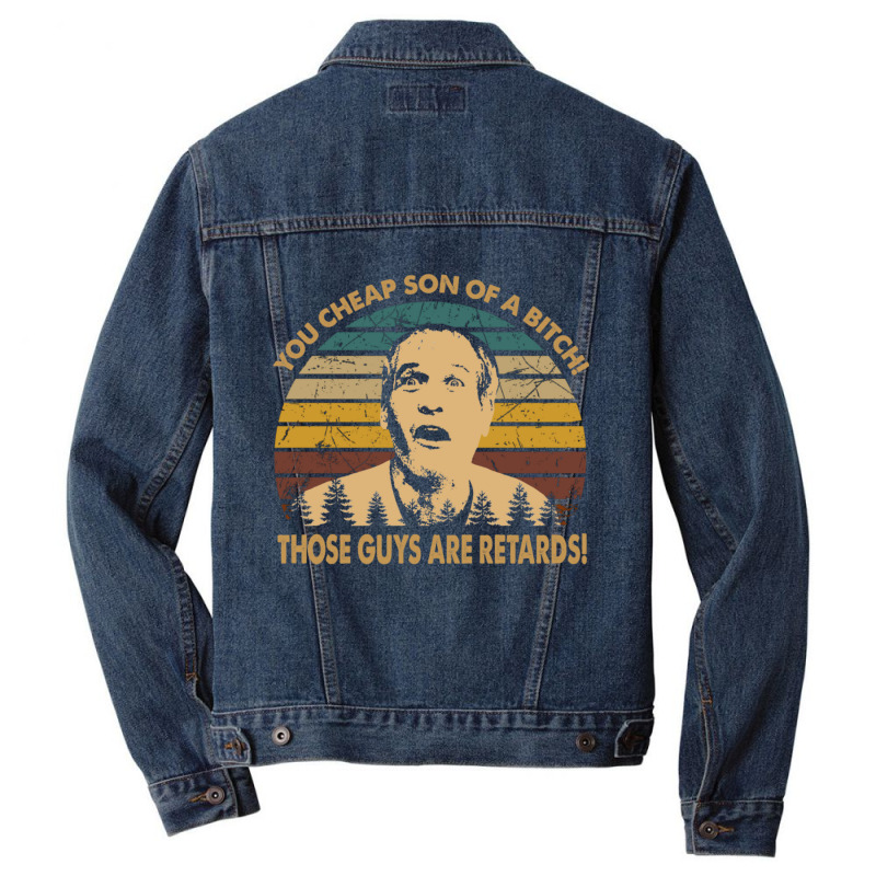 Vintage Slap Design Shot Films You Cheap Son Of A Bitch! Men Denim Jacket | Artistshot