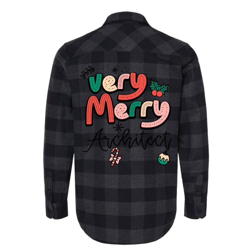 Very Merry Architect Christmas Humor Flannel Shirt | Artistshot