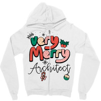 Very Merry Architect Christmas Humor Zipper Hoodie | Artistshot