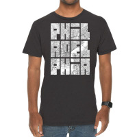 Philadelphia Usa City Map Typography Light Vintage T-shirt | Artistshot