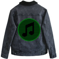 Retro Striped Music Note Classic Unisex Sherpa-lined Denim Jacket | Artistshot