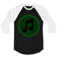 Retro Striped Music Note Classic 3/4 Sleeve Shirt | Artistshot