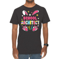 Funny Rabbit School Architect Easter Day Eggs Bunny Girl Vintage T-shirt | Artistshot