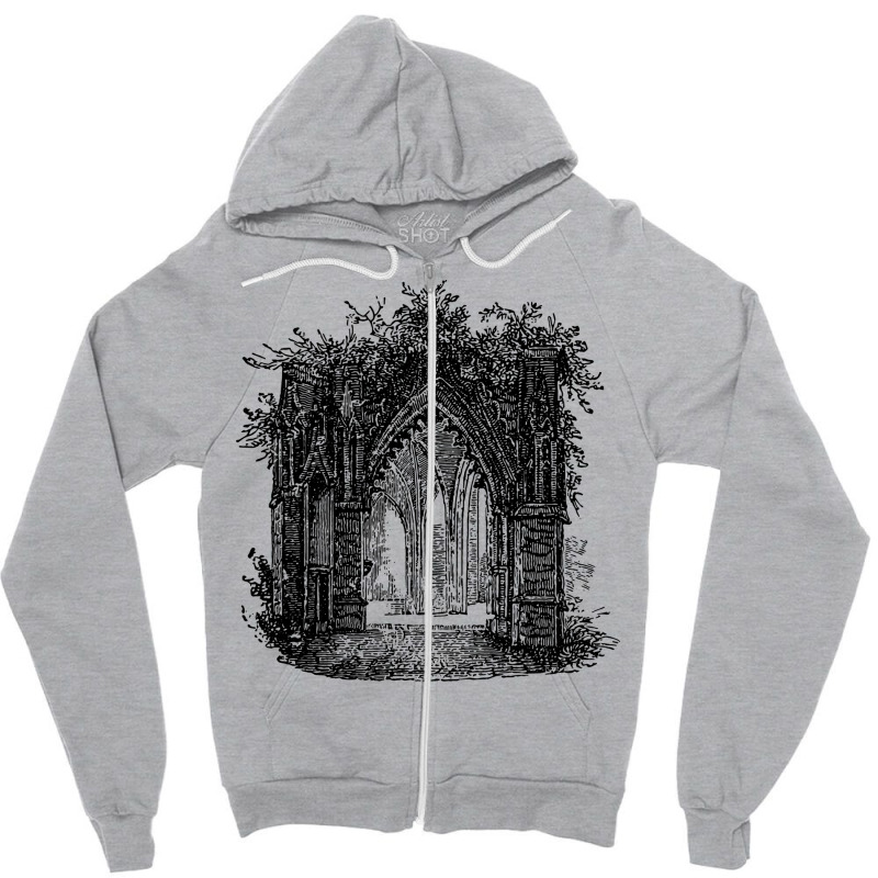 Gothic Arches Cathedral Garden Architecture Quote Zipper Hoodie | Artistshot