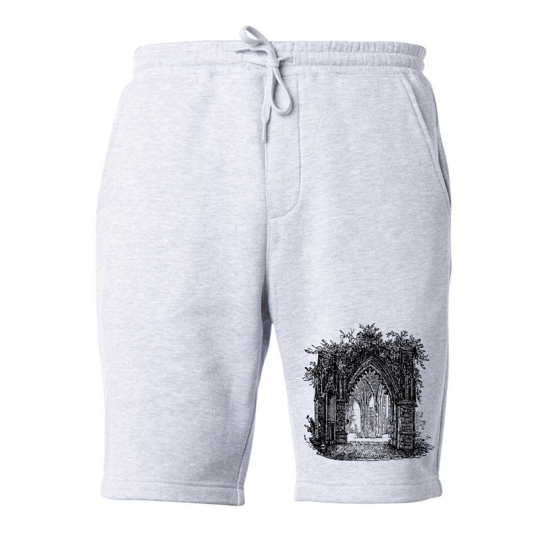 Gothic Arches Cathedral Garden Architecture Quote Fleece Short | Artistshot