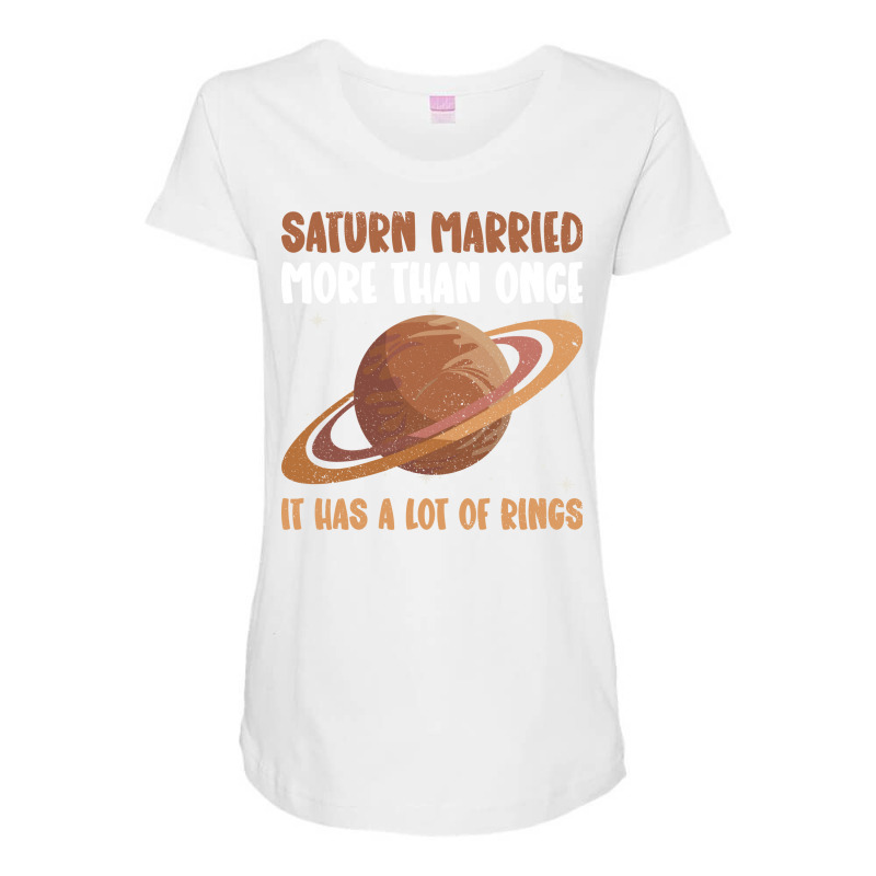 Saturn Married More Than Once It Has A Lot Of Rings Saturn Maternity Scoop Neck T-shirt by shixapiotrrl | Artistshot