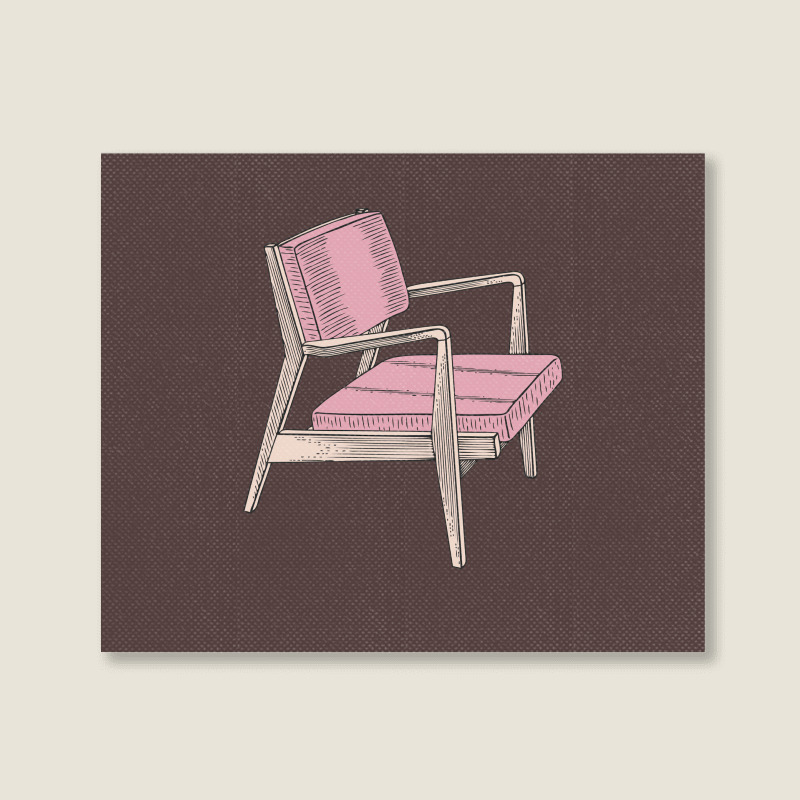 Pink Modern Chair Hippie Landscape Canvas Print | Artistshot