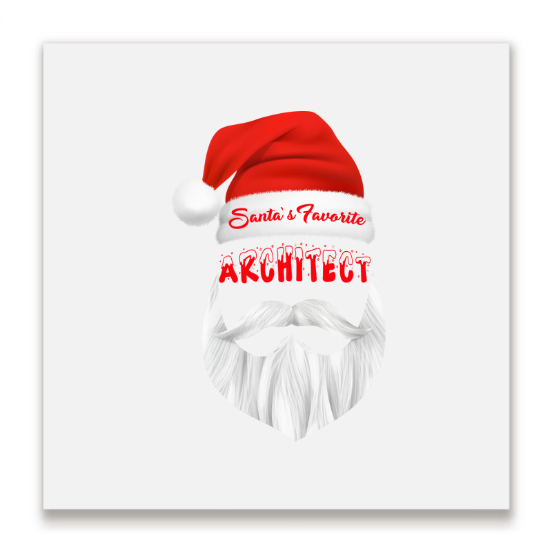 Santas Favorite Architect Funny Christmas Gifts Stars Metal Print Square | Artistshot