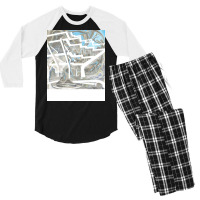 Geisel Library In Ecopop Landscape Brutalist Modern Architecture Art 7 Men's 3/4 Sleeve Pajama Set | Artistshot