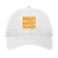 Worlds Okayest Civil Engineer Yellow Adjustable Cap | Artistshot