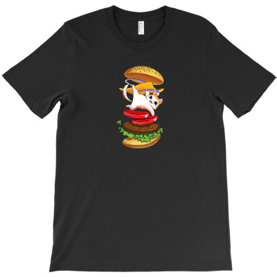 Hamburger Cat T-shirt Designed By Helmi Saputra