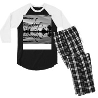 Black And White Landscape Girl Stars Men's 3/4 Sleeve Pajama Set | Artistshot