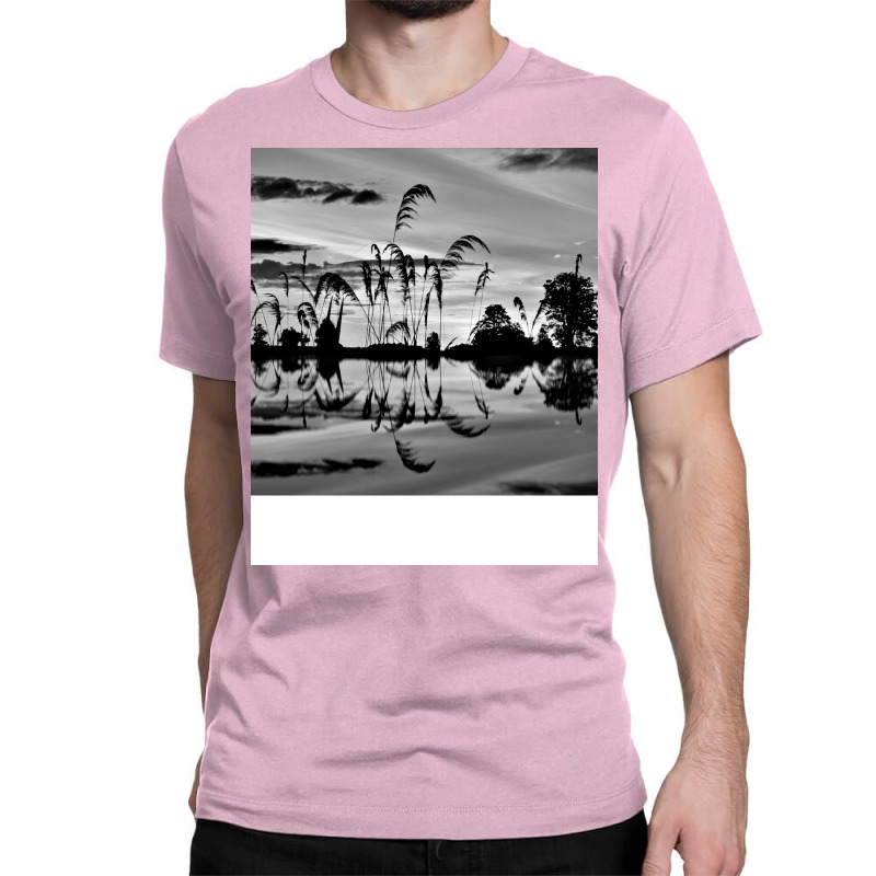 Black And White Landscape Girl Stars Classic T-shirt | Artistshot