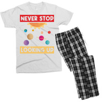 Never Stop Looking Up Solar System Planet Space Men's T-shirt Pajama Set | Artistshot