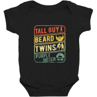 Perfect Gift For Kids Dude-tall Guy Beard Twins Purple Hoser Baby Bodysuit | Artistshot