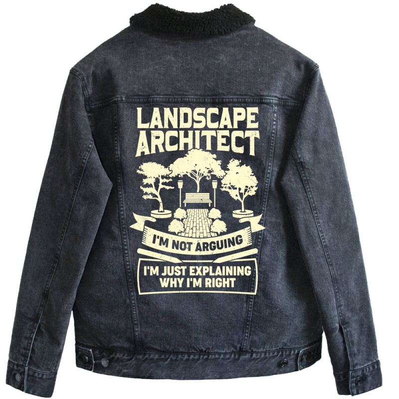 Funny Landscape Architect Job Designer Gift Gift Unisex Sherpa-lined Denim Jacket | Artistshot