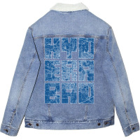 Hyderabad India City Map Typography Blueprint Unisex Sherpa-lined Denim Jacket | Artistshot