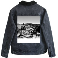 Black And White Landscape Love Unisex Sherpa-lined Denim Jacket | Artistshot