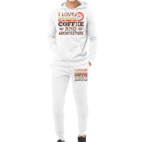 I Love Coffee And Architecture Retro Sunset Gift Quote Hoodie & Jogger Set | Artistshot