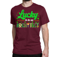 Retro Lucky To Be An Architect Shamrock Irish Patricks Day Hippie Classic T-shirt | Artistshot