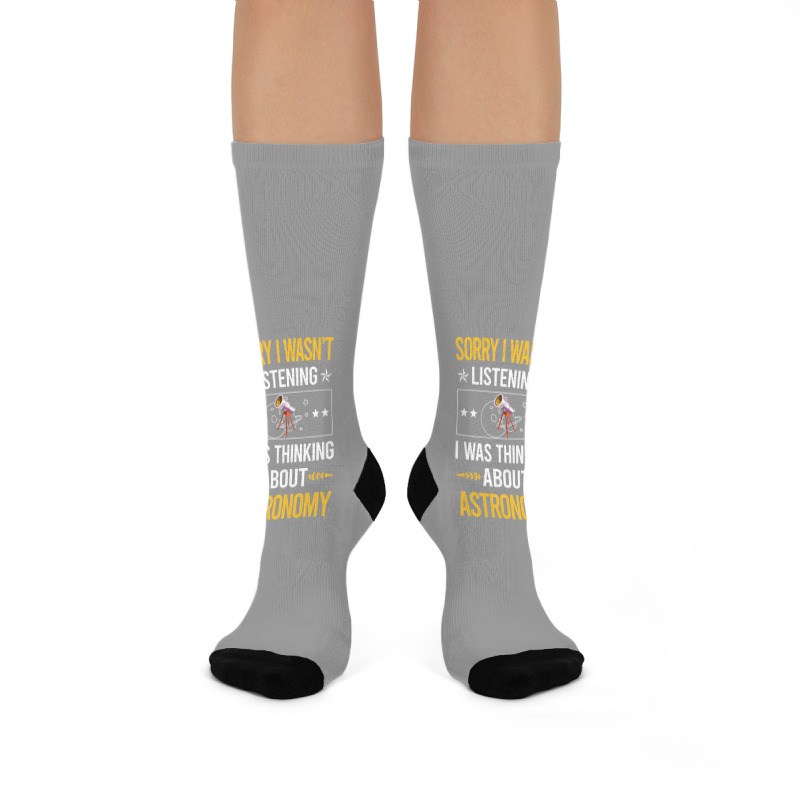 Sorry I Was Not Listening Astronomy Boy Crew Socks | Artistshot