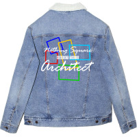 Nothing Square Architect Design Green Unisex Sherpa-lined Denim Jacket | Artistshot