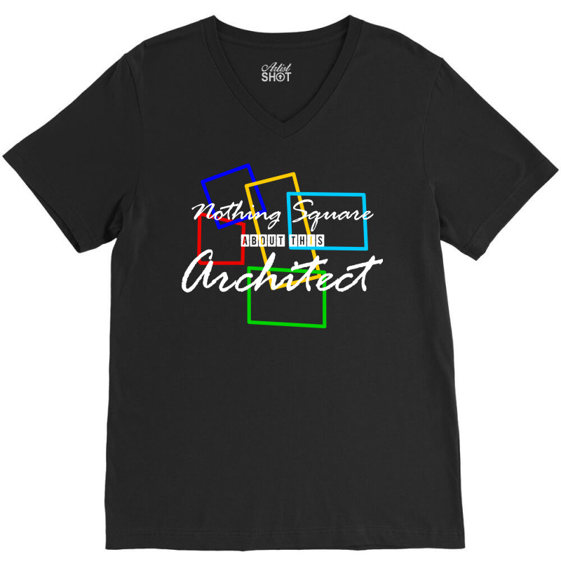 Nothing Square Architect Design Green V-neck Tee | Artistshot