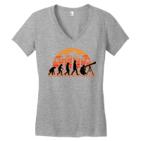 Astronomy Evolution Sunset Telescope Astrophysics Hipster Women's V-neck T-shirt | Artistshot