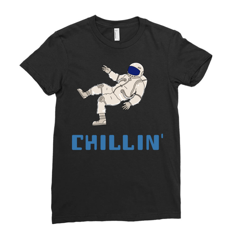 Chillin Space Astronaut 70s Ladies Fitted T-Shirt by egozkkarens | Artistshot